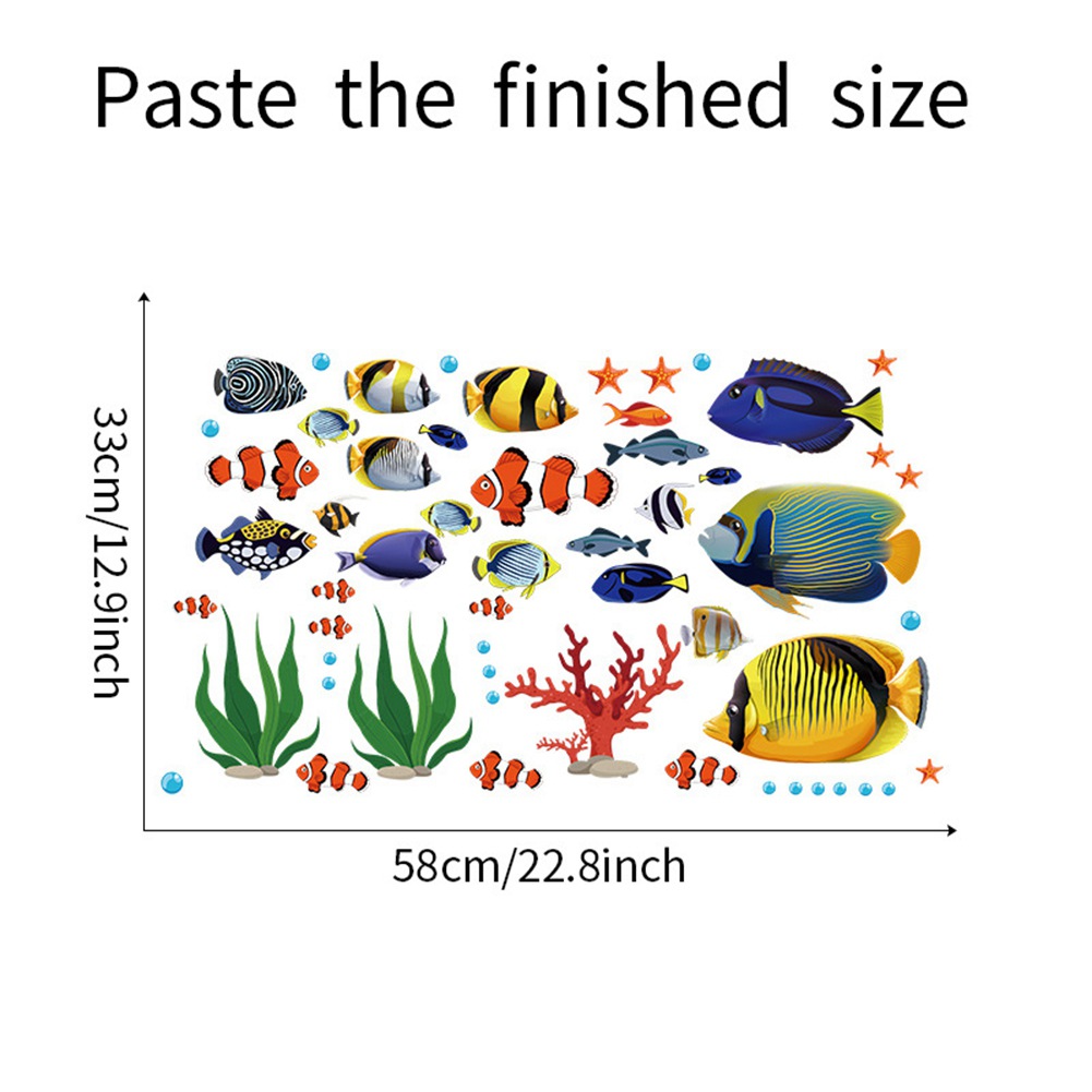 Fish Wall Stickers for Kids and Toddlers Ocean Themed Under The Sea Wall Decals for Bathroom Bedroom Bathtub Children’s Classroom